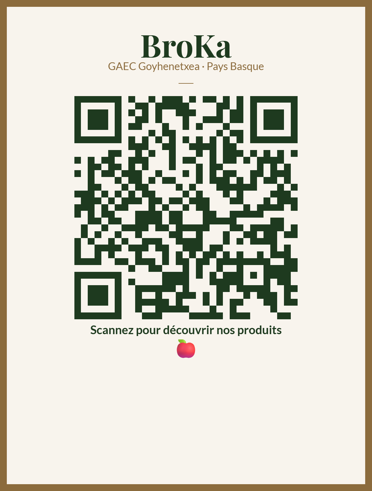 QR Code BroKa — Page QR Marché